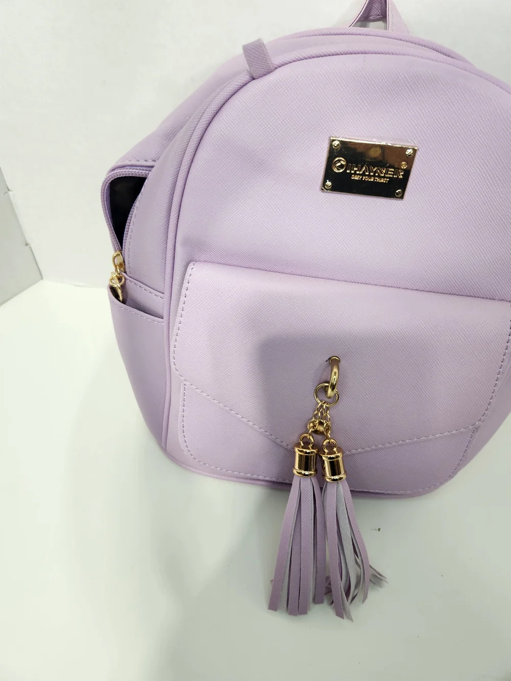 Lilac Kids Mini Tassel Backpack with Gold Accents